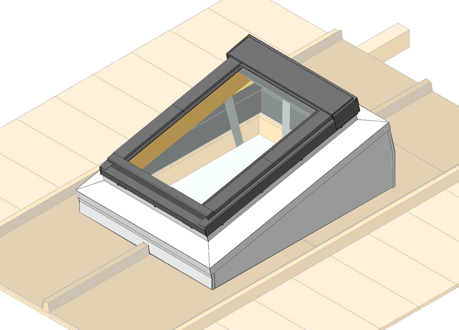 Bac costière zinc pour fenêtre de toit velux pré fabriquée